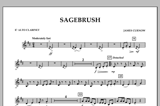 James Curnow Sagebrush - Eb Alto Clarinet Sheet Music Notes & Chords for Concert Band - Download or Print PDF