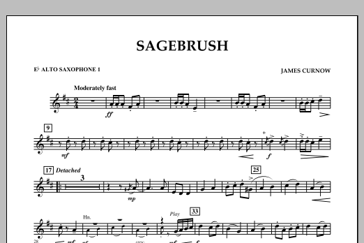 James Curnow Sagebrush - Eb Alto Saxophone 1 Sheet Music Notes & Chords for Concert Band - Download or Print PDF