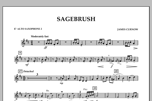 James Curnow Sagebrush - Eb Alto Saxophone 2 Sheet Music Notes & Chords for Concert Band - Download or Print PDF