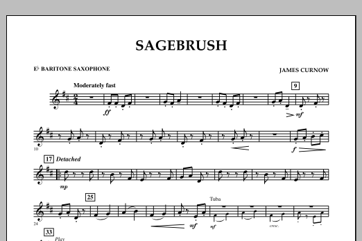 James Curnow Sagebrush - Eb Baritone Saxophone Sheet Music Notes & Chords for Concert Band - Download or Print PDF