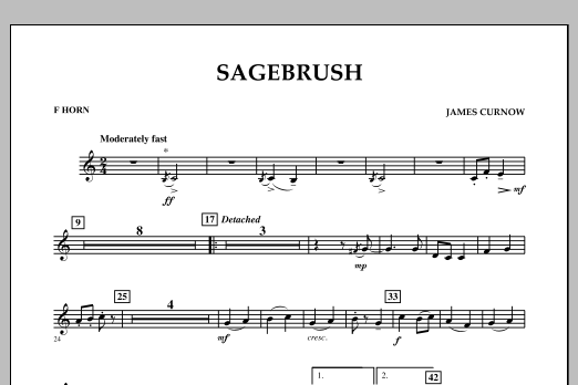 James Curnow Sagebrush - F Horn Sheet Music Notes & Chords for Concert Band - Download or Print PDF
