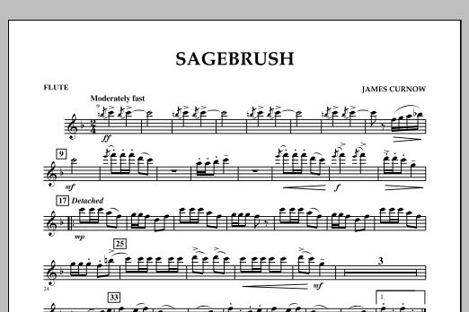 James Curnow Sagebrush - Flute Sheet Music Notes & Chords for Concert Band - Download or Print PDF