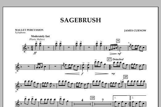James Curnow Sagebrush - Mallet Percussion Sheet Music Notes & Chords for Concert Band - Download or Print PDF