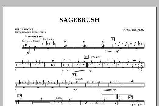 James Curnow Sagebrush - Percussion 2 Sheet Music Notes & Chords for Concert Band - Download or Print PDF