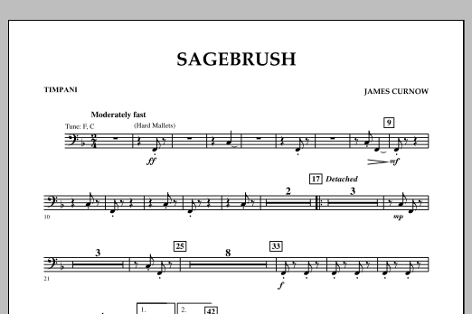 James Curnow Sagebrush - Timpani Sheet Music Notes & Chords for Concert Band - Download or Print PDF