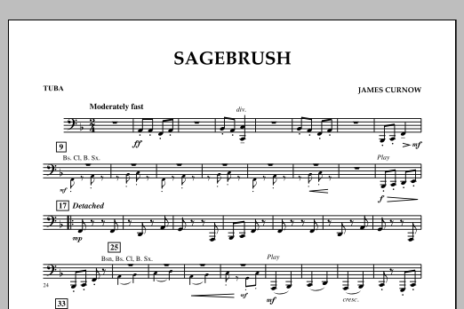 James Curnow Sagebrush - Tuba Sheet Music Notes & Chords for Concert Band - Download or Print PDF