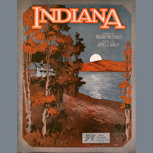 James F. Hanley, Indiana (Back Home Again In Indiana), Melody Line, Lyrics & Chords