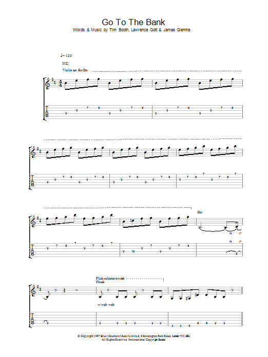 James Go To The Bank Sheet Music Notes & Chords for Guitar Tab - Download or Print PDF