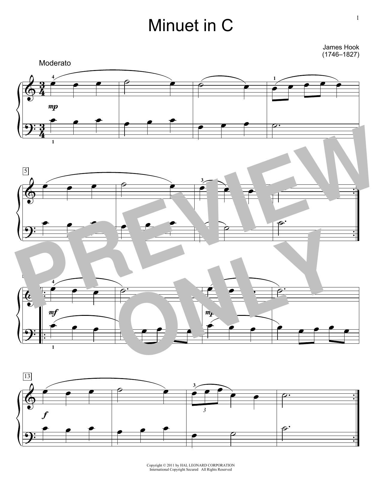 Jennifer Linn Minuet In C Sheet Music Notes & Chords for Educational Piano - Download or Print PDF