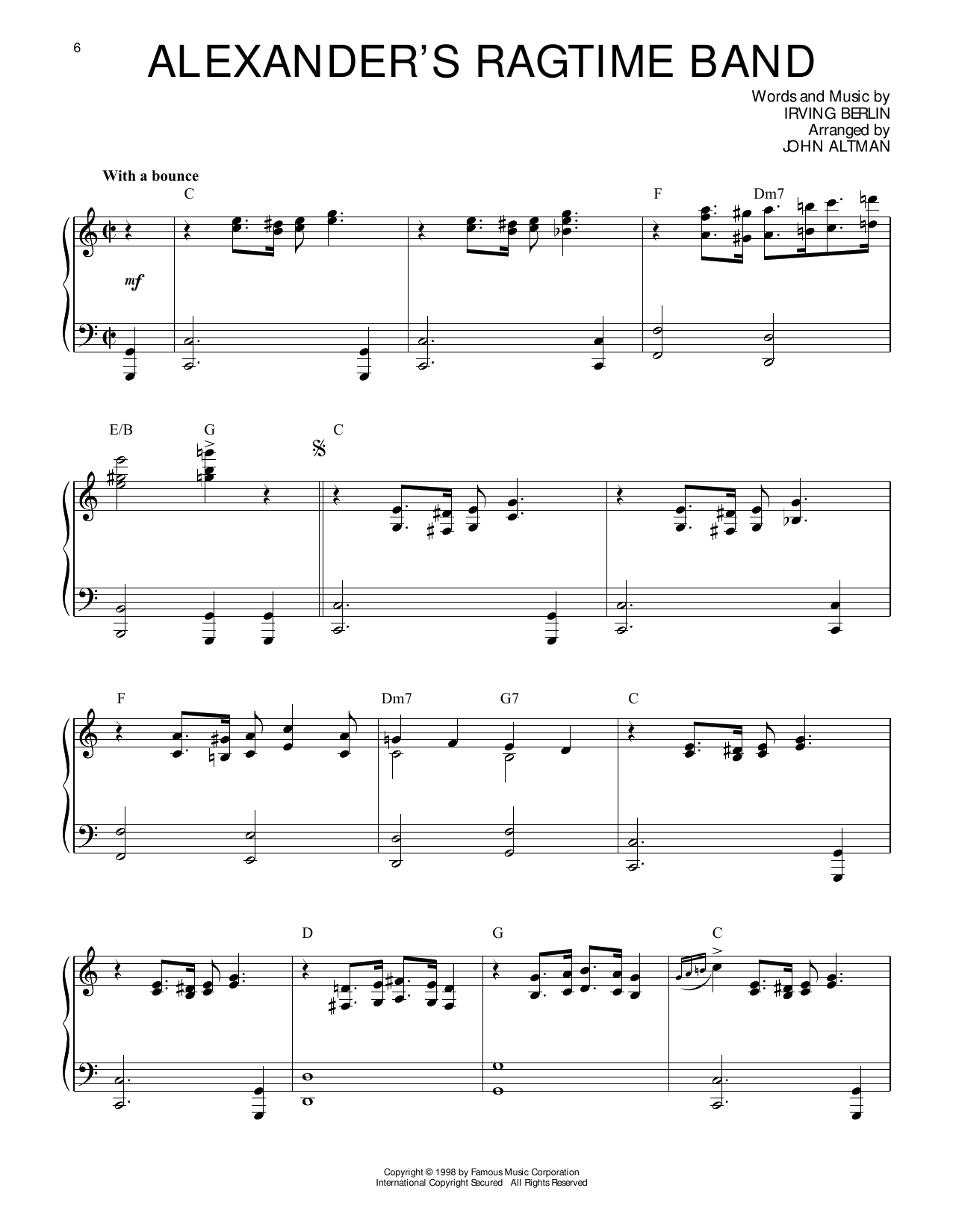 James Horner Alexander's Ragtime Band (from Titanic) Sheet Music Notes & Chords for Piano Solo - Download or Print PDF