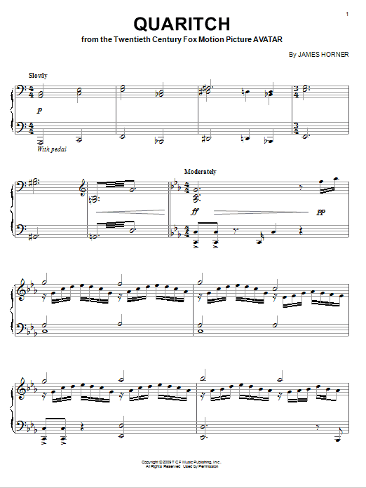 James Horner Quaritch Sheet Music Notes & Chords for Easy Piano - Download or Print PDF