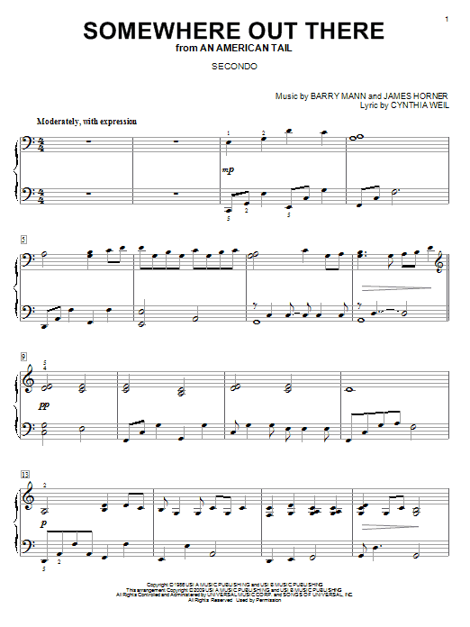 James Horner Somewhere Out There (from An American Tail) Sheet Music Notes & Chords for Alto Saxophone - Download or Print PDF