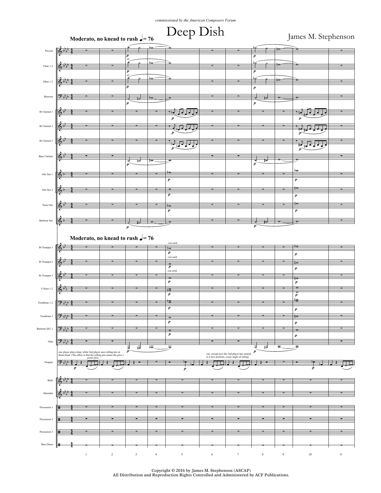 James (Jim) M. Stephenson Deep Dish - Full Score Sheet Music Notes & Chords for Concert Band - Download or Print PDF