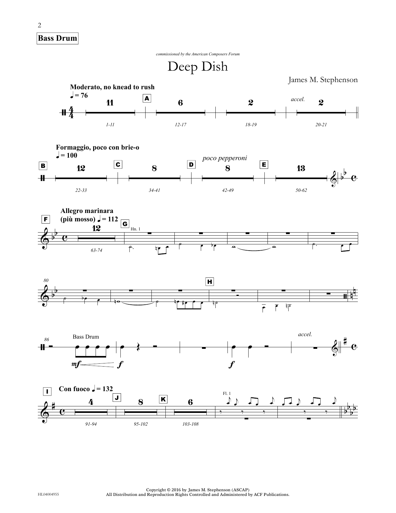 James (Jim) M. Stephenson Deep Dish - Percussion IV Sheet Music Notes & Chords for Concert Band - Download or Print PDF