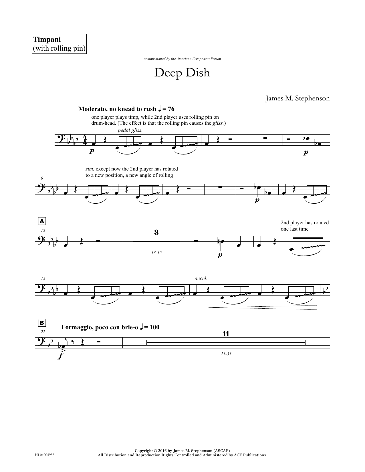 James (Jim) M. Stephenson Deep Dish - Timpani Sheet Music Notes & Chords for Concert Band - Download or Print PDF