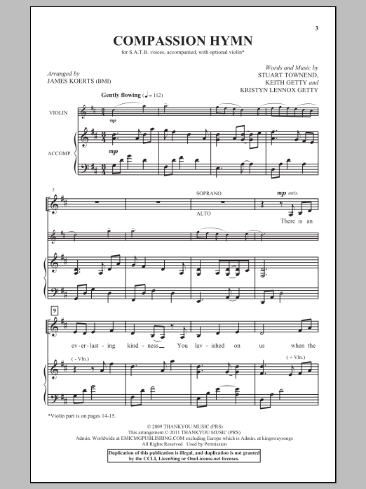 James Koerts Compassion Hymn Sheet Music Notes & Chords for SATB - Download or Print PDF