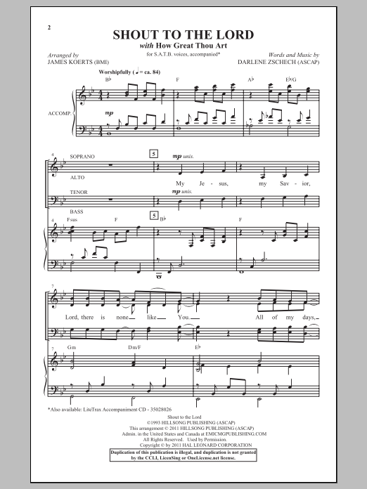 James Koerts Shout To The Lord Sheet Music Notes & Chords for SATB - Download or Print PDF