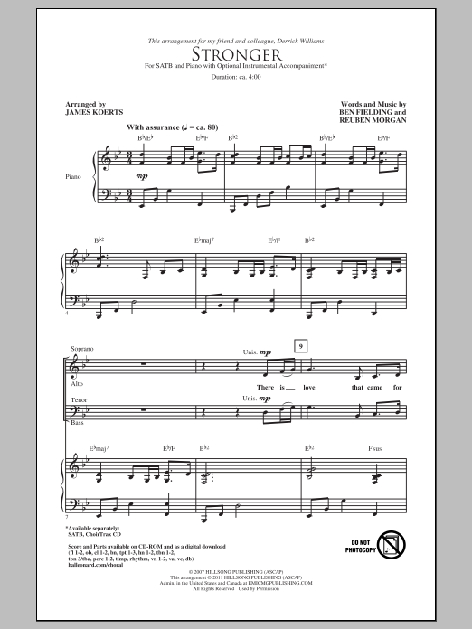James Koerts Stronger Sheet Music Notes & Chords for SATB - Download or Print PDF