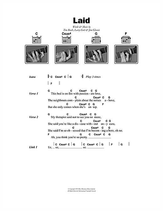 James Laid Sheet Music Notes & Chords for Lyrics & Chords - Download or Print PDF