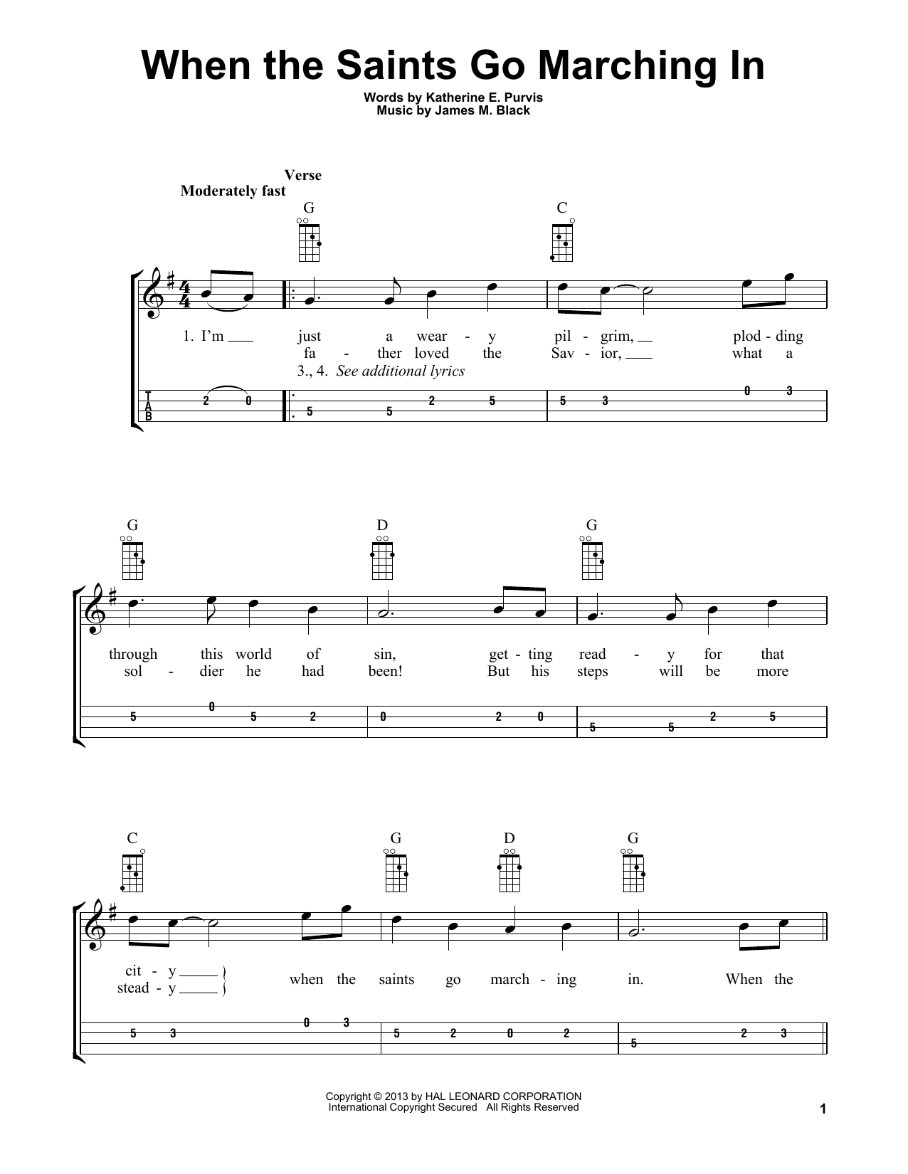 James M. Black When The Saints Go Marching In (arr. Bobby Westfall) Sheet Music Notes & Chords for Mandolin - Download or Print PDF