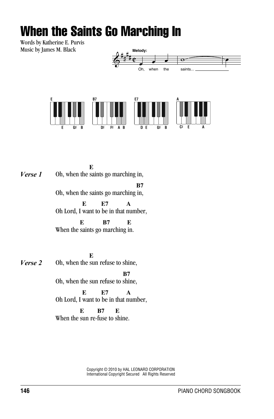 James M. Black When The Saints Go Marching In Sheet Music Notes & Chords for Easy Guitar - Download or Print PDF