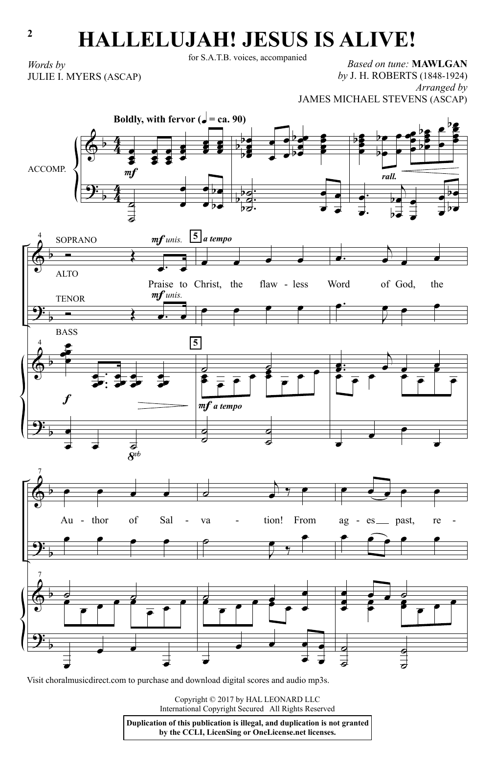 James Michael Stevens Hallelujah! Jesus Is Alive! Sheet Music Notes & Chords for SATB - Download or Print PDF