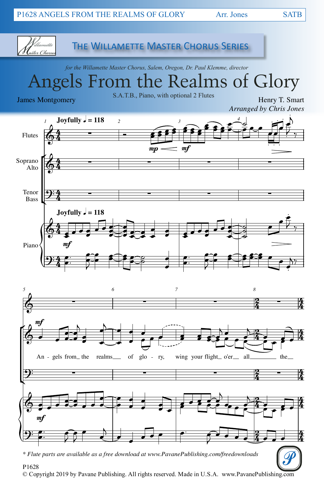 James Montgomery and Henry T. Smart Angels From the Realms of Glory (arr. Chris Jones) Sheet Music Notes & Chords for SATB Choir - Download or Print PDF