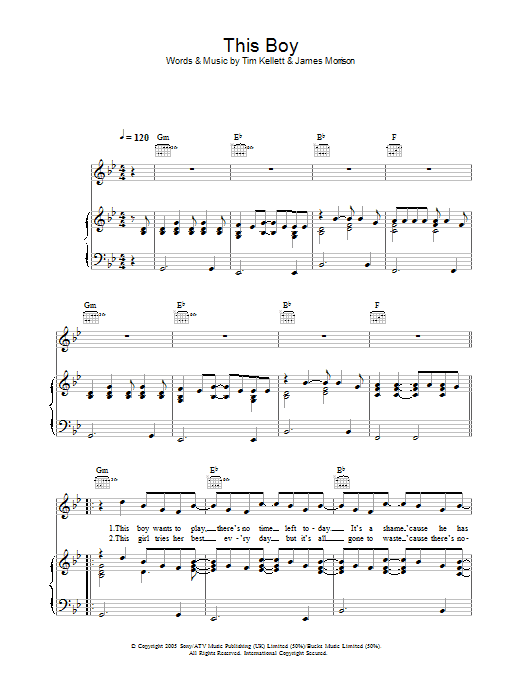 James Morrison This Boy Sheet Music Notes & Chords for Lyrics & Chords - Download or Print PDF