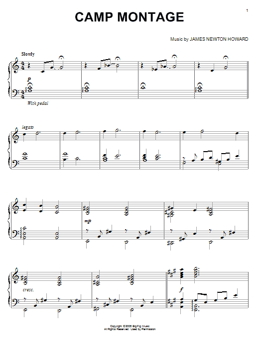 James Newton Howard Camp Montage Sheet Music Notes & Chords for Piano - Download or Print PDF James Newton Howard Camp Montage Sheet Music Notes & Chords for Piano - Download or Print PDF