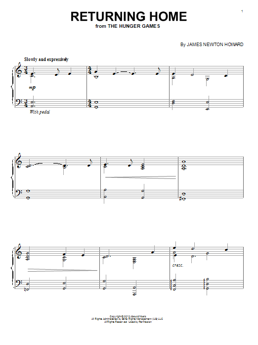 James Newton Howard Returning Home Sheet Music Notes & Chords for Piano - Download or Print PDF James Newton Howard Returning Home Sheet Music Notes & Chords for Piano - Download or Print PDF