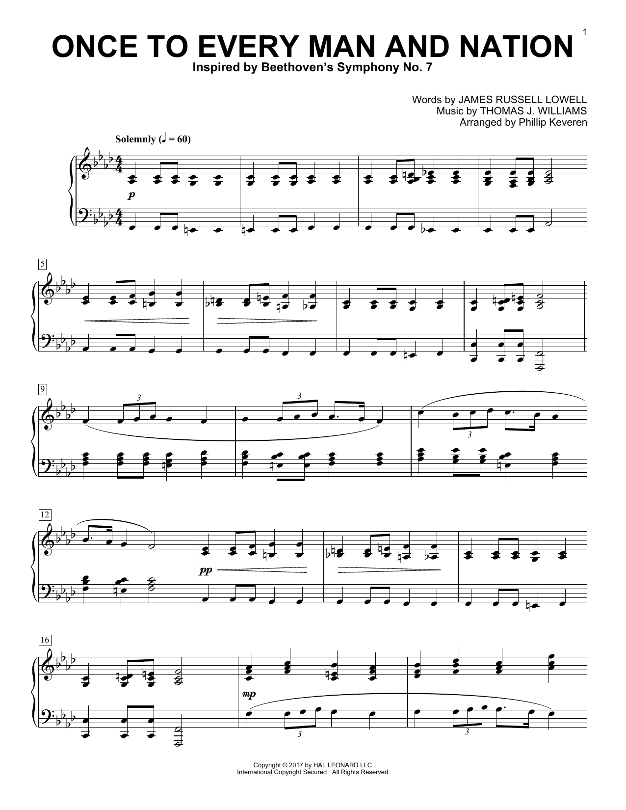 Phillip Keveren Once To Every Man And Nation Sheet Music Notes & Chords for Piano - Download or Print PDF