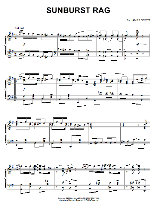 James Scott Sunburst Rag Sheet Music Notes & Chords for Piano - Download or Print PDF