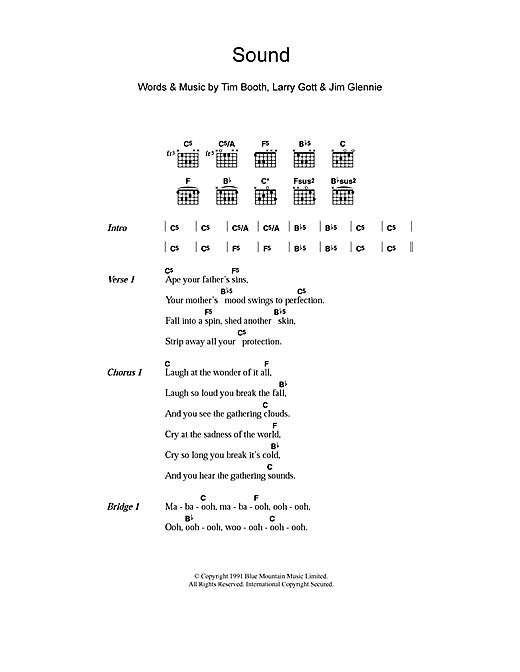 James Sound Sheet Music Notes & Chords for Lyrics & Chords - Download or Print PDF