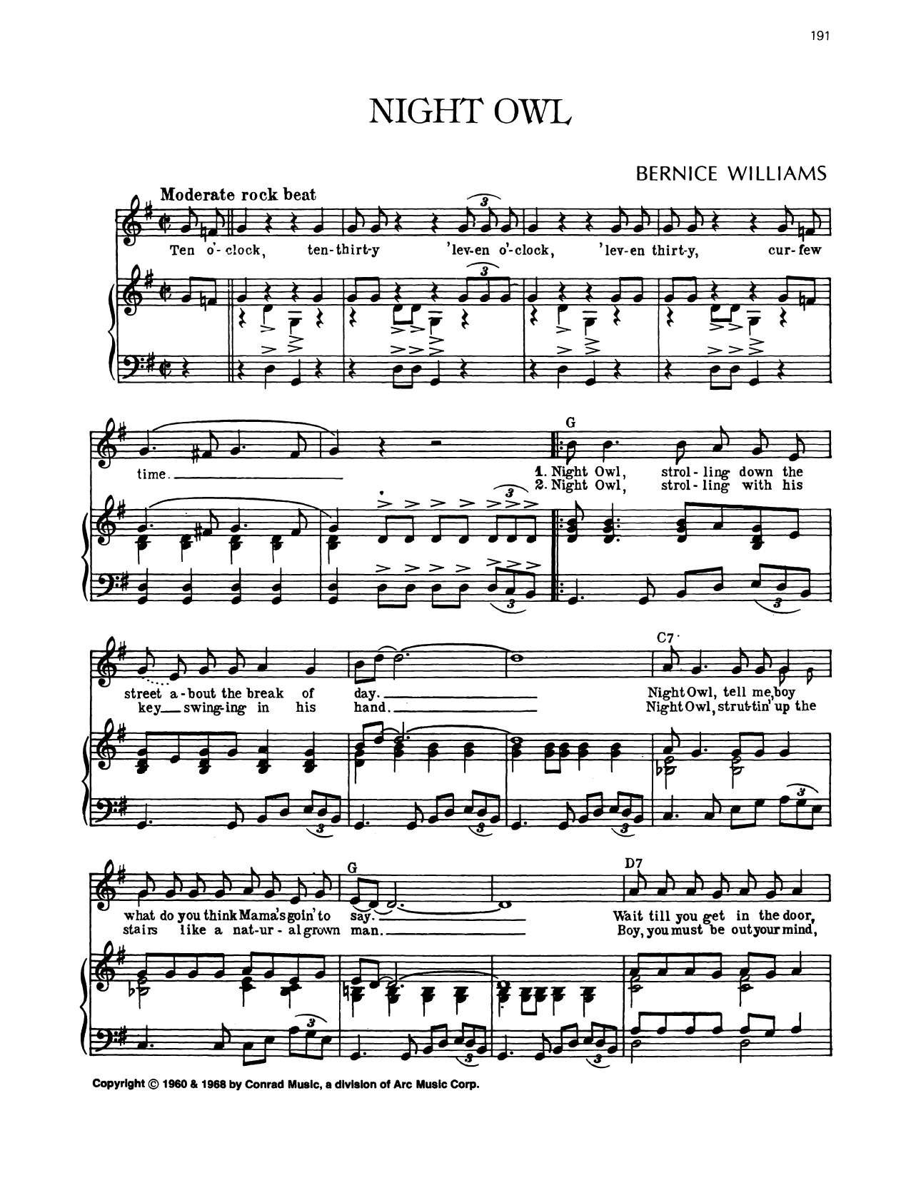James Taylor Night Owl Sheet Music Notes & Chords for Piano, Vocal & Guitar Chords (Right-Hand Melody) - Download or Print PDF