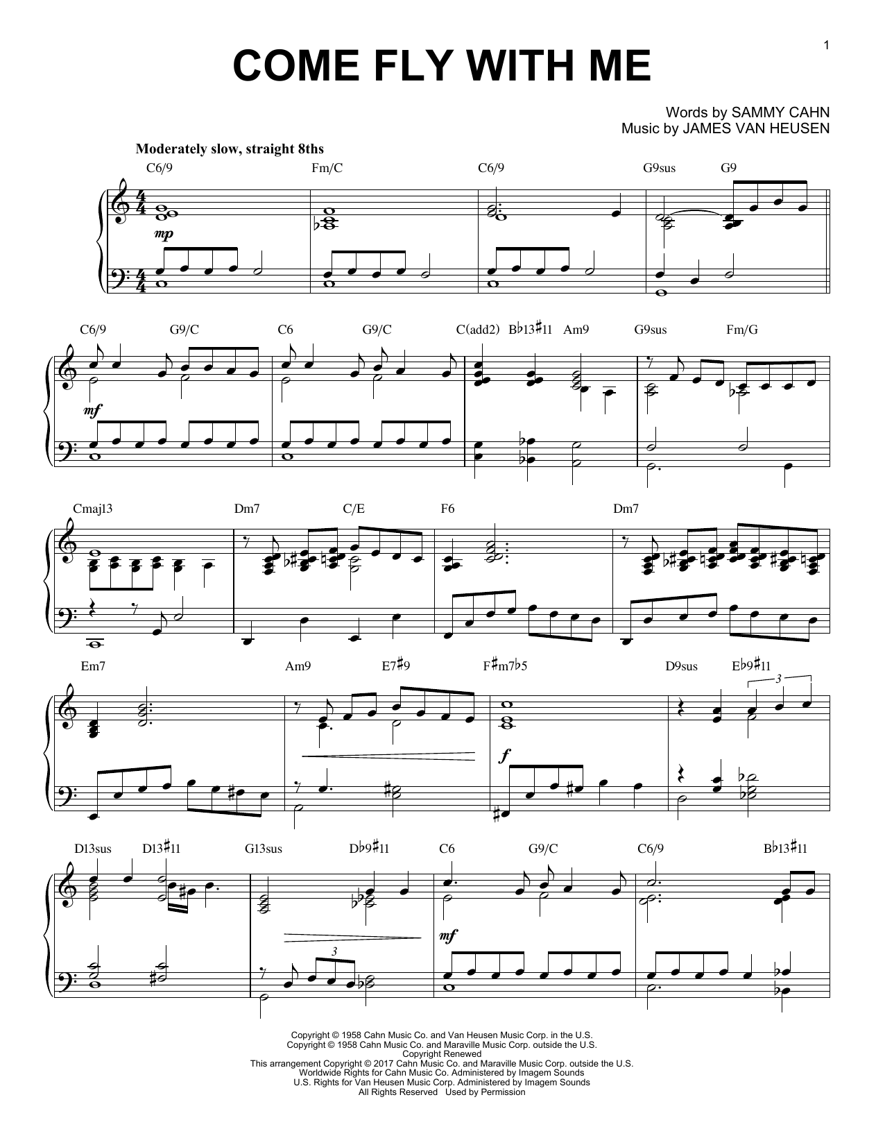 James Van Heusen Come Fly With Me [Jazz version] Sheet Music Notes & Chords for Piano - Download or Print PDF