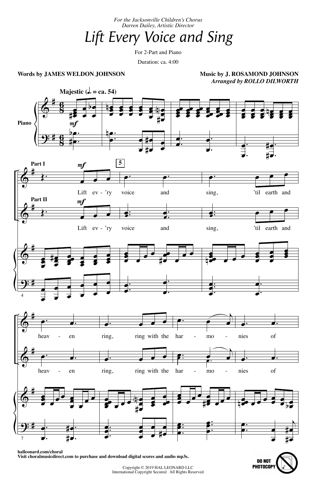 James Weldon Johnson and J. Rosamond Johnson Lift Every Voice And Sing (arr. Rollo Dilworth) Sheet Music Notes & Chords for SAB Choir - Download or Print PDF