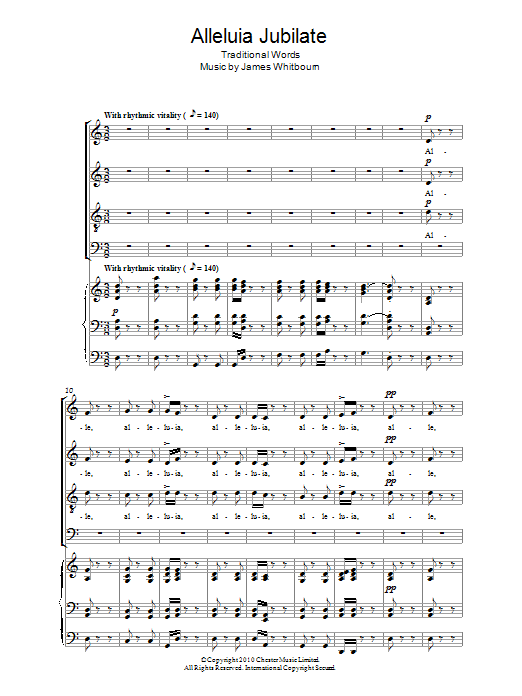 James Whitbourn Alleluia Jubilate Sheet Music Notes & Chords for Choir - Download or Print PDF