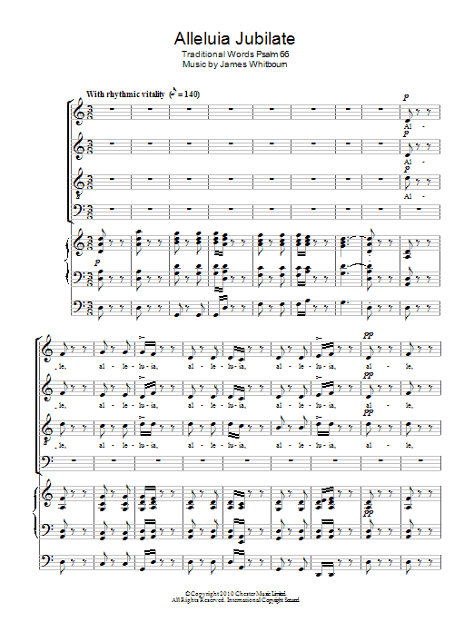 James Whitbourn Alleluia Jubilate Sheet Music Notes & Chords for SSA Choir - Download or Print PDF