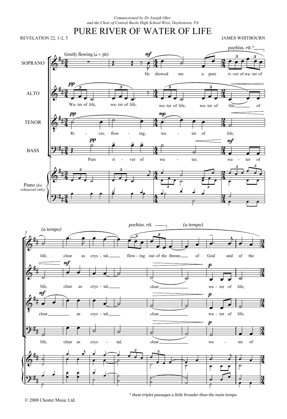 James Whitbourn Pure River Of Water Of Life Sheet Music Notes & Chords for SATB Choir - Download or Print PDF