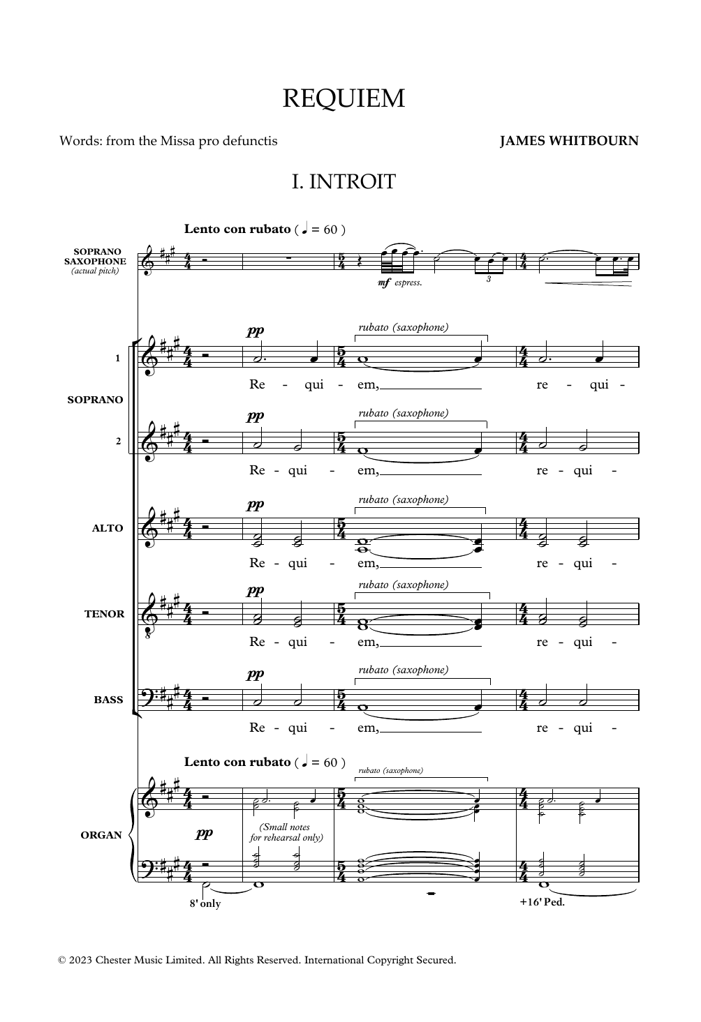 James Whitbourn Requiem (vocal score) Sheet Music Notes & Chords for Choir - Download or Print PDF