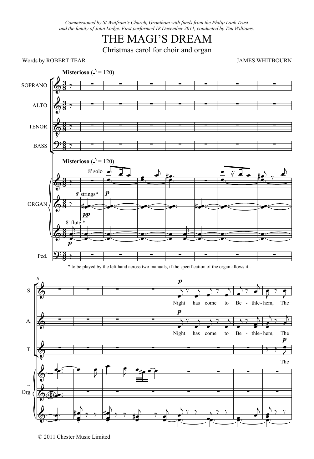 James Whitbourn The Magi's Dream Sheet Music Notes & Chords for SATB Choir - Download or Print PDF