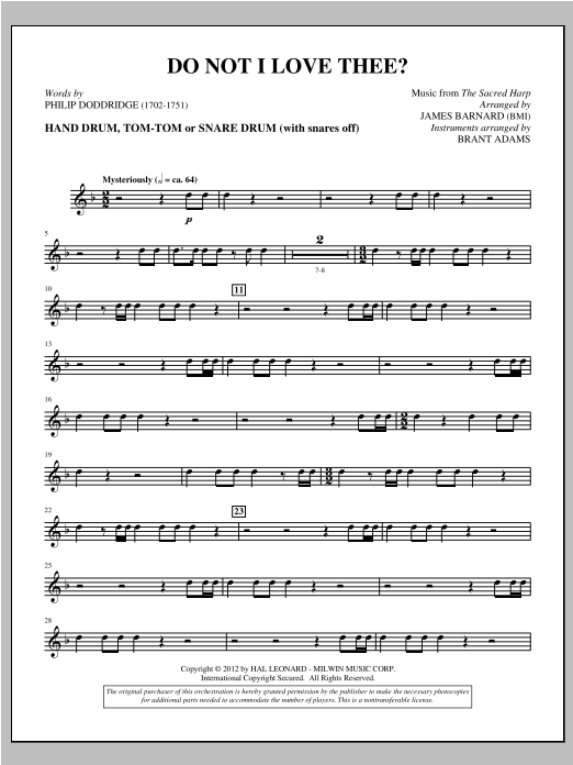 Do Not I Love Thee? - Percussion 1 & 2 sheet music