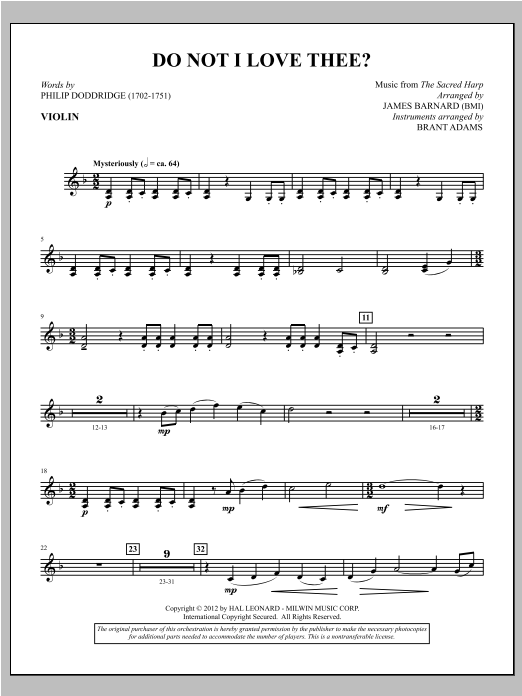 Do Not I Love Thee? - Violin sheet music