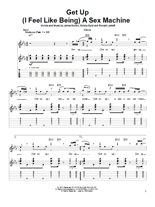 Get Up (I Feel Like Being) A Sex Machine sheet music