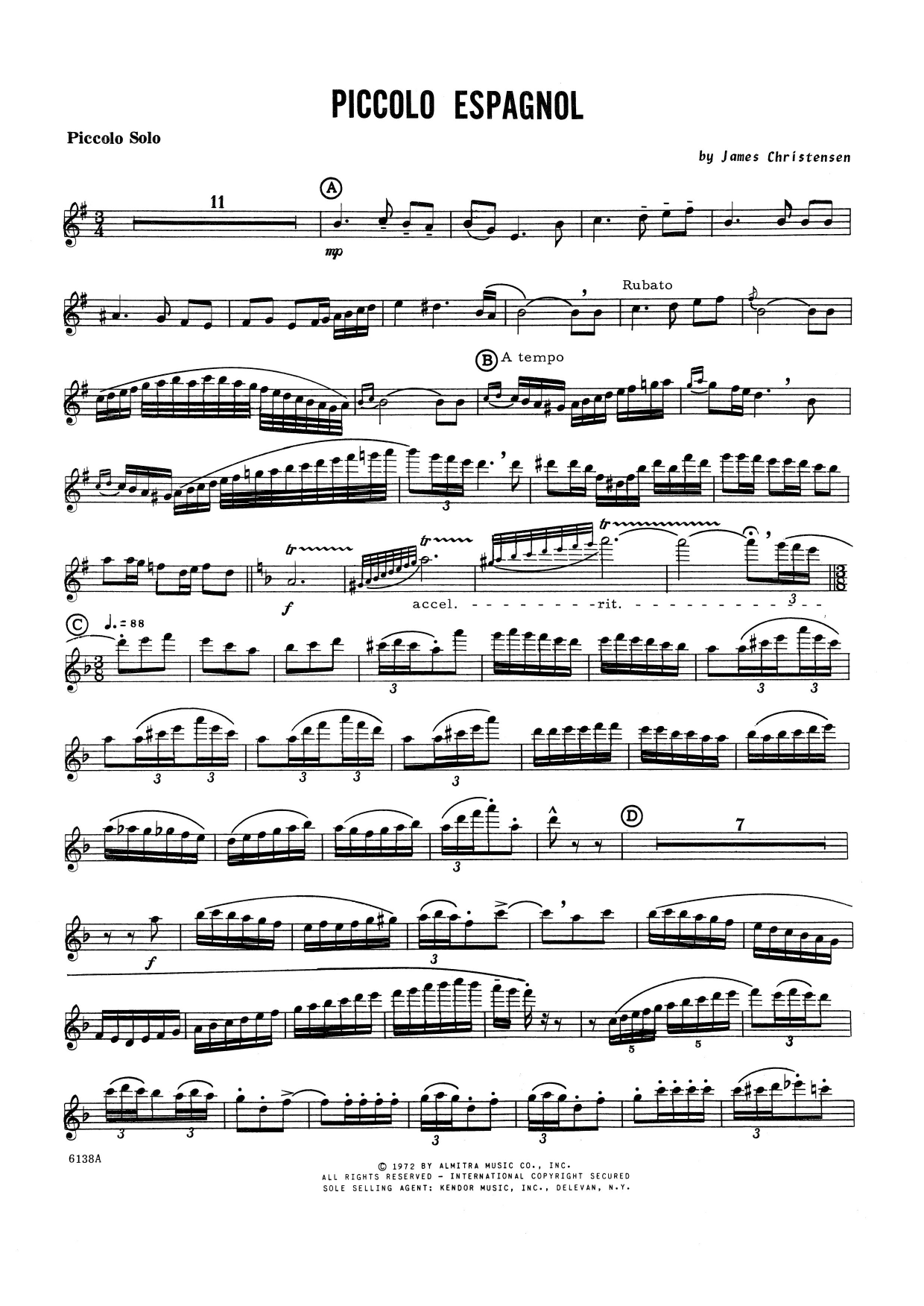 Piccolo Espagnol - Piano sheet music