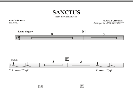 Sanctus (from German Mass) - Percussion 1 sheet music