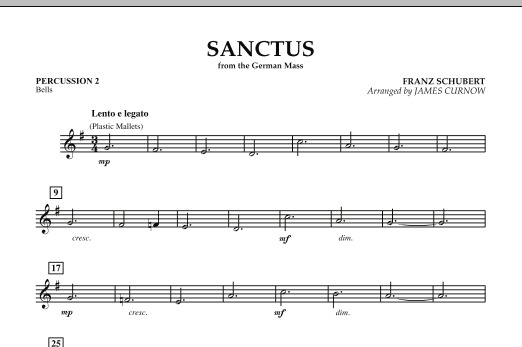 Sanctus (from German Mass) - Percussion 2 sheet music
