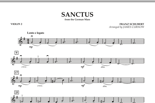 Sanctus (from German Mass) - Violin 2 sheet music