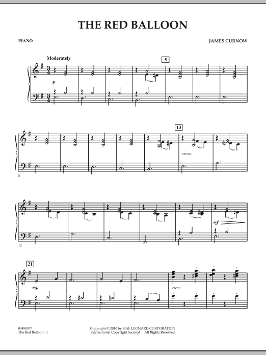 The Red Balloon - Piano sheet music
