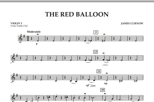 The Red Balloon - Violin 3 (Viola Treble Clef) sheet music